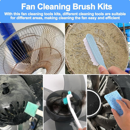 XANGNIER Fan Cleaning Brush Tools Set,6 Pcs Fan Cleaner for Stand up Fan/Desk/Window Exhaust/Box/Oscillating/Standing/Floor/Clip on/Wall/Table/Wall Mount/Pedesta Fan,Bendable Cobweb Duster Remover