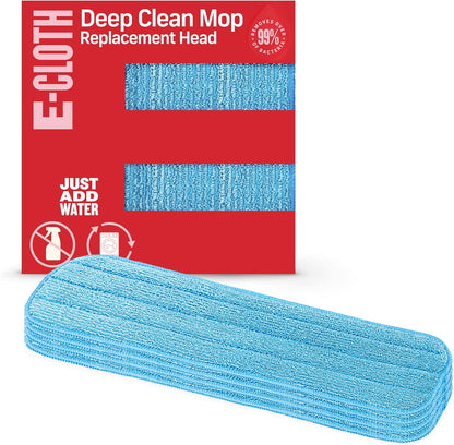 E-Cloth Deep Clean Mop Head, Microfiber Mop Head Replacement for Floor Cleaning, Great for Hardwood, Laminate, Tile and Stone Flooring, Washable and Reusable, 100 Wash Guarantee, 1 Pack