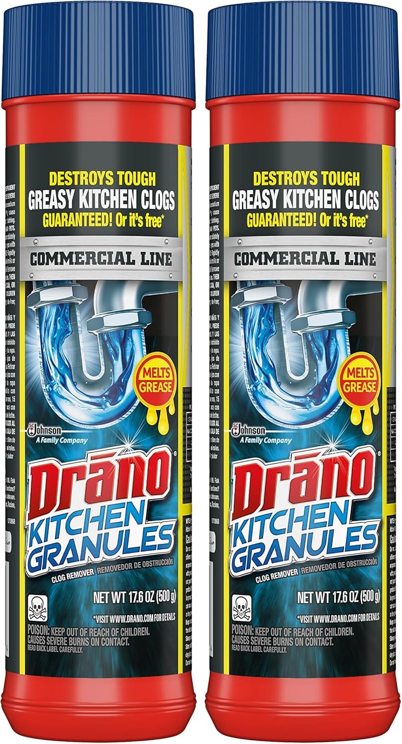 Drano Kitchen Granules Clog Remover, 8.8 oz (Pack of 3)