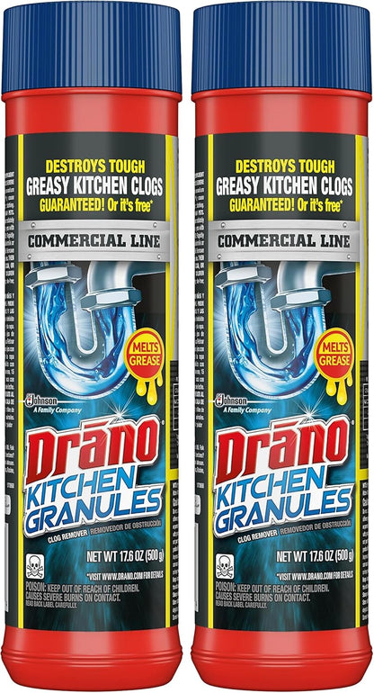 Drano Kitchen Granules Clog Remover, 8.8 oz (Pack of 3)