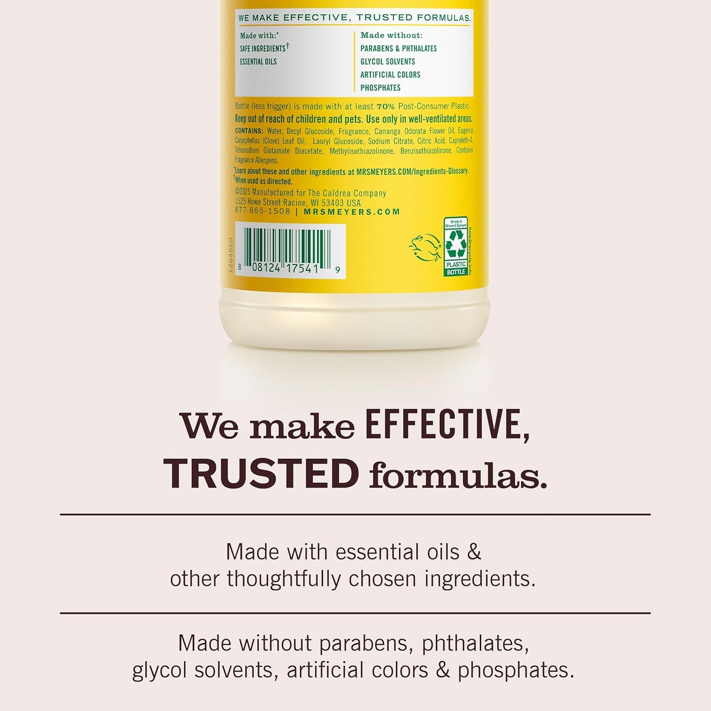 MRS. MEYER'S CLEAN DAY Multi-Surface Everyday Cleaner, Honeysuckle Scent, 16 Fl Oz Bottle - 3 Pack