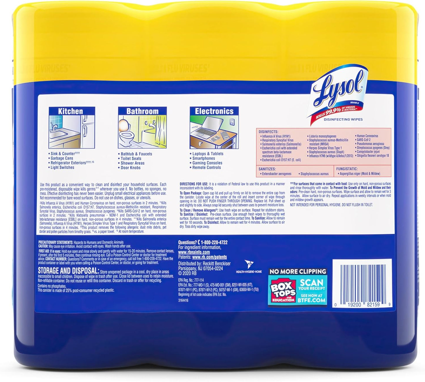 Lysol Disinfecting Wipes, Lemon & Lime Blossom, 105 Wipes (3 Packs of 35 Wipes)