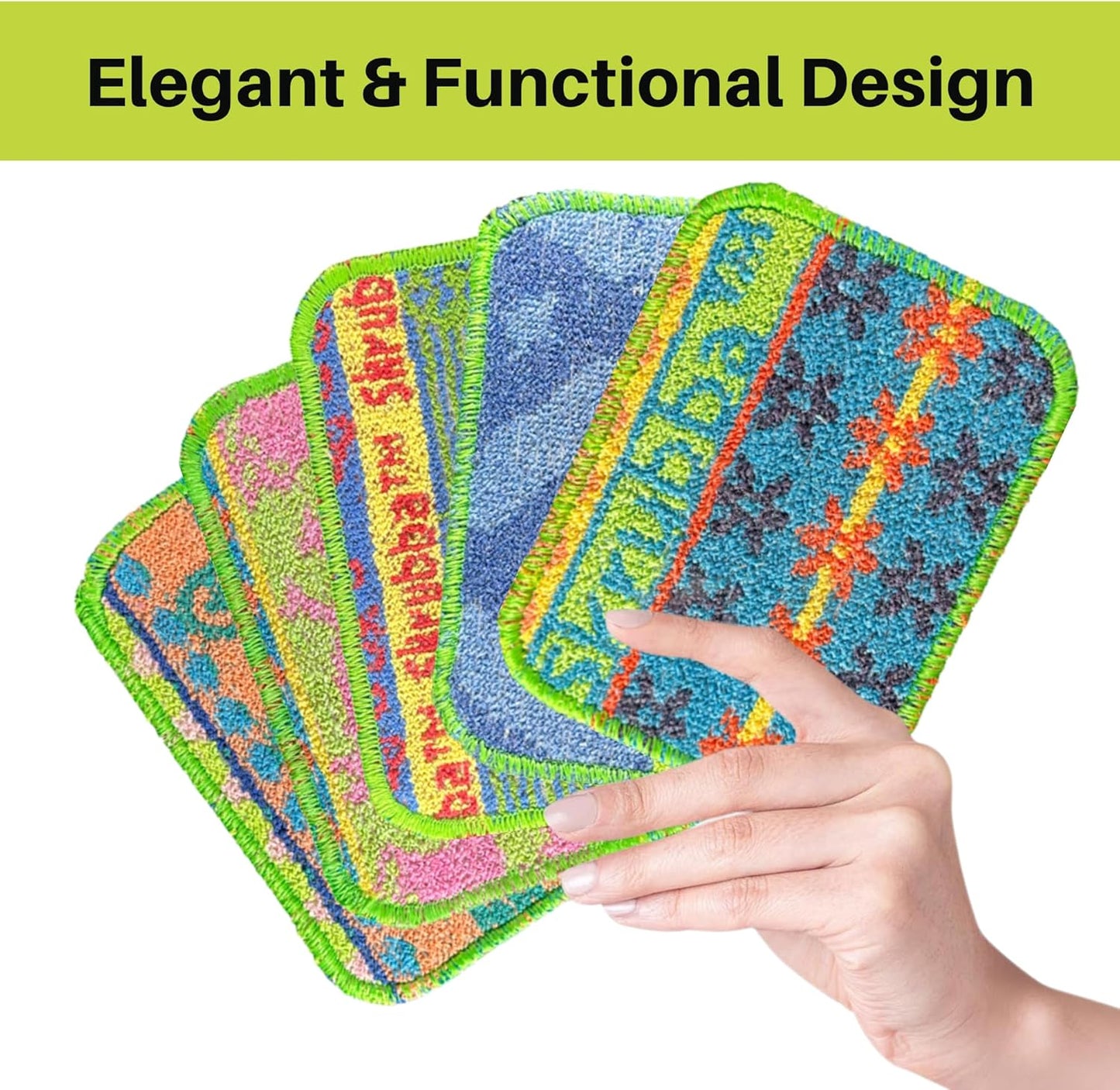Wet-it! Skrubba 3-Pack Reusable Dish Scrubbers – Non-Scratch Scouring Pads for Kitchen & Household – Eco-Friendly, Dishwasher Safe Scrub Sponges for Dishes, Pots & Pans (Vogue)