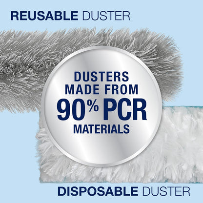 Bona High Performance Dusting System - 1 Extendable Handle, 3 Disposable Dusters, 1 Reusable Duster, & 1 Storage Bag - Extendable Dusting Kit