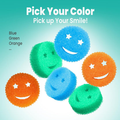 Scrub Sponge Dish Scrubber, Non Scratch Multipurpose Sponges, Temperature Controlled Dual Sided Cleaning Pads, Durable BPA Free and Odor Resistant Polymer Foam, Safe for Kitchen, Bathroom