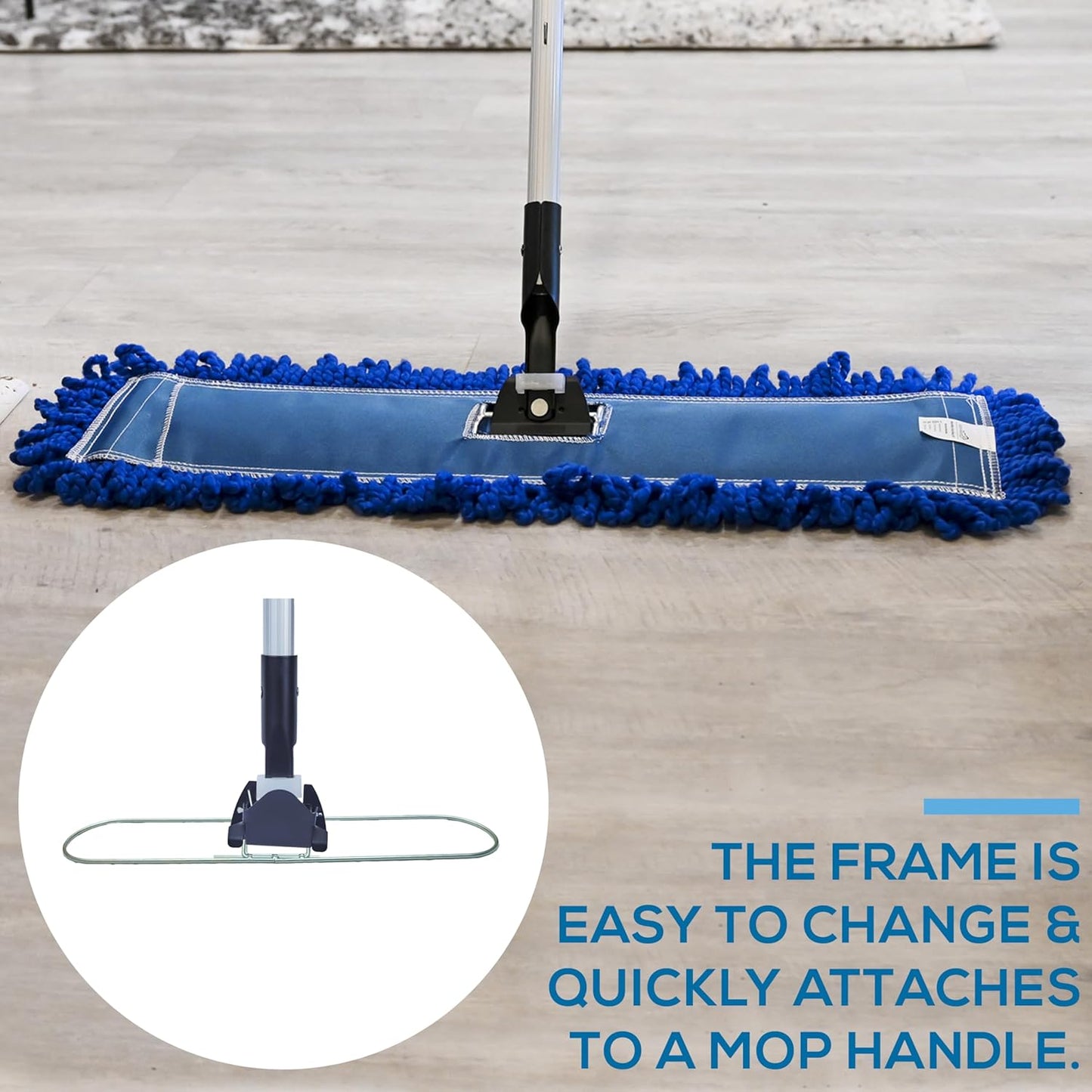 Kleen Handler 24 inch Microfiber Dust Mop | Medium Washable Commercial Mop Head Replacement, Pack of 3