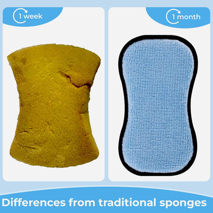 GRANNY SAYS Sponges Kitchen for Washing, Dish Washing Scrubbers, Scrubbing Pad for Cleaning, Scrub Sponge for Kitchen Non - Scratch, Scouring Pad for Pots and Pans, Washable & Microfiber Pad, 18 Pack