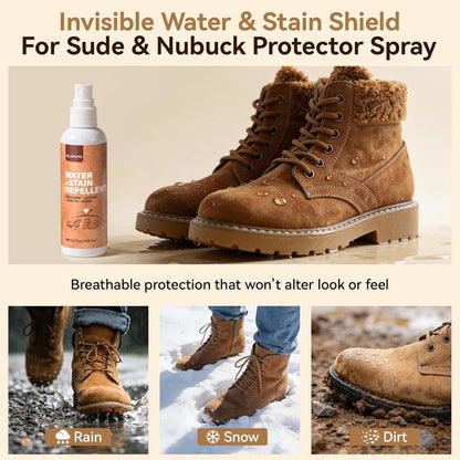 Suede and Nubuck Shoe Cleaner Kit, 5-in-1 Cleaning and Protector Spray with Suede Brush & Eraser, Cloth, Safely Clean, Protect & Restore Shoes, Boots, Uggs, Birkenstock, Jackets, Bags and Car Seats