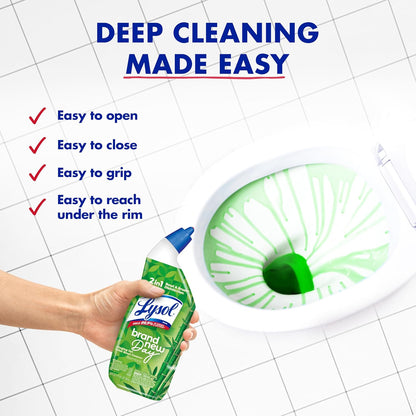 Lysol Toilet Bowl Cleaner Clinging Gel, Cleaning, Disinfecting, and Stain Removal, Bleach Free Bathroom Cleaning Supplies, Bamboo Scent, 24 fl oz. (2 Pack)