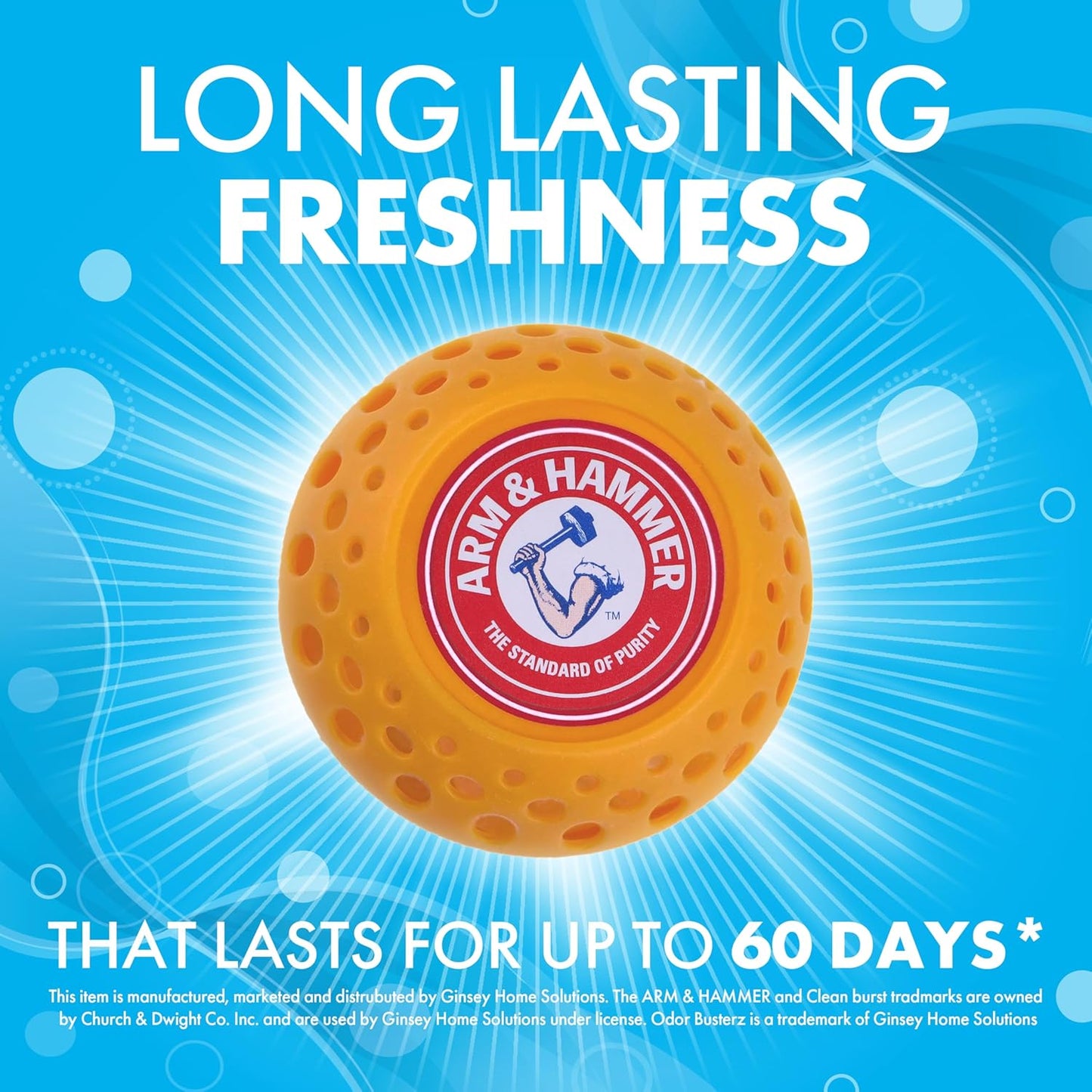 Arm & Hammer OdorBusterz® Odor Eliminator Balls, Clean Burst, 10 Count – Baking Soda Odor Control for Closets, Drawers, Hampers & Small Spaces
