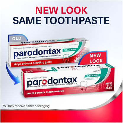 Parodontax Toothpaste for Bleeding Gums, Gingivitis Treatment and Cavity Prevention, Clean mint - 3.4 Ounces