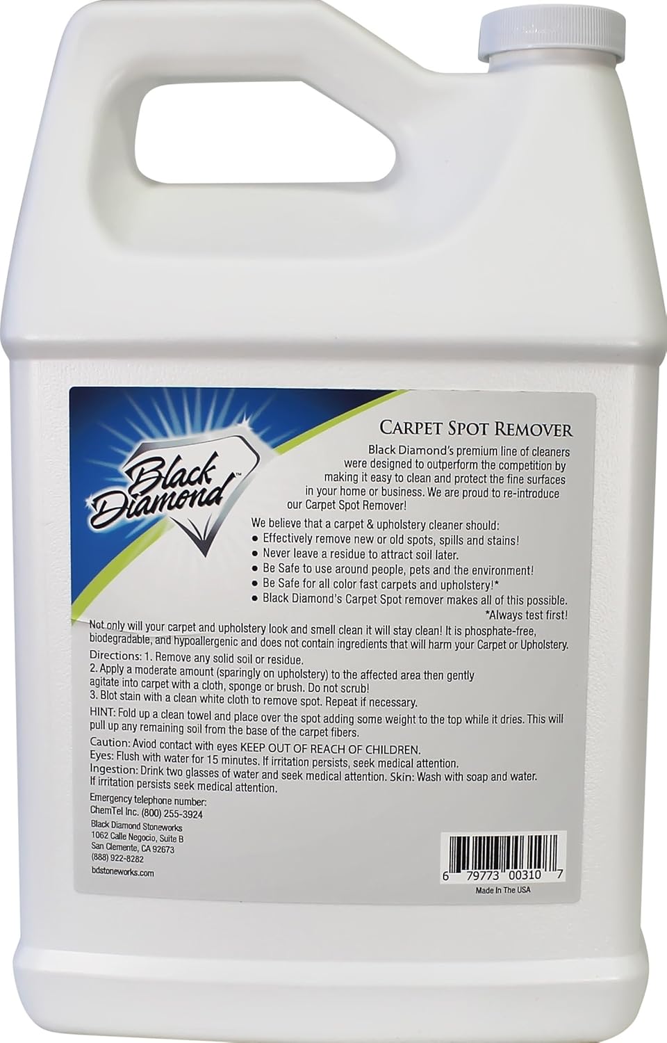 Black Diamond Stoneworks carpet and upholstery cleaner: this fast acting deep cleaning spot and stain remover spray also works great on rugs, couches, and car seats.(1-Quart)