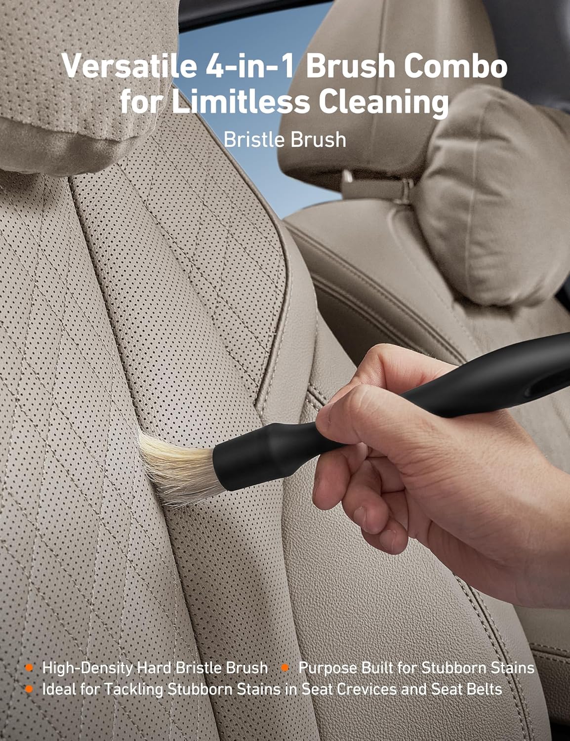 AstroAI Car Windshield Cleaner Tool, Window Cleaning Kit with 39in Car Mirror Squeegee, 4 Reusable Microfiber Pads and Extendable Handle, Blue
