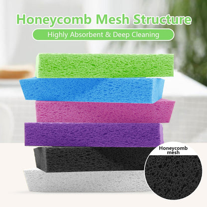 Cellulose Sponges, Large Size 4" x 6" x 1" - Heavy Duty Scrub Kitchen Sponge, Clean Tough Messes Without Scratching Kitchen Cleaning Pads, Pop Up Eco DIY (6 Pack), Green