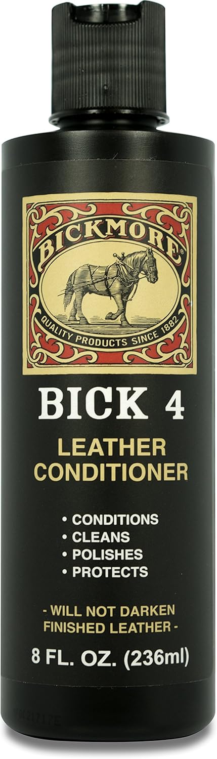 Bickmore Bick 4 Leather Conditioner and Leather Cleaner 16 oz - Will Not Darken Leather - Safe For All Leather Apparel, Furniture, Jackets, Shoes, Auto Interiors, Bags & All Other Leather Accessories