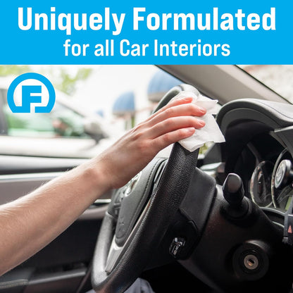 Fortress Car Interior Wipes (25 ct.) for Car Interior Cleaning, Dashboard, Seats, Detailing, and Steering Wheel [Travel Size] Skin-Safe Car Interior Cleaner Supplies