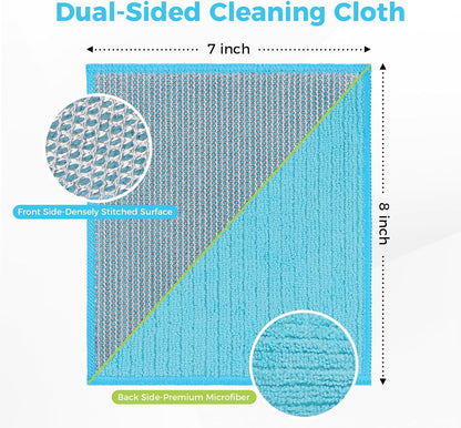 AIDEA Non Scratch Wire Dishcloth 24PK, Wire Dishwashing Rag for Wet and Dry, Dish Cloths for Washing Dishes, Cleaning Pads Steel Scrubber for Cookware, Sinks, Dishes, Stove Tops, 7"×8"