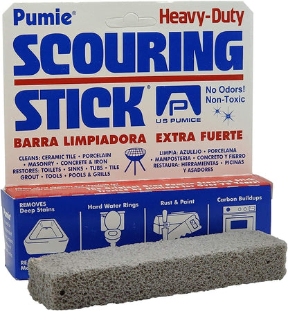 PUMIE Pumice Scouring Stick (1 Pack) - Extra Strong, Heavy Duty Pumice Cleaning Stone for Bathroom, Kitchen, Grill - Scouring Stick for Cleaning Pool, Rust, Stains & Hard Water Rings
