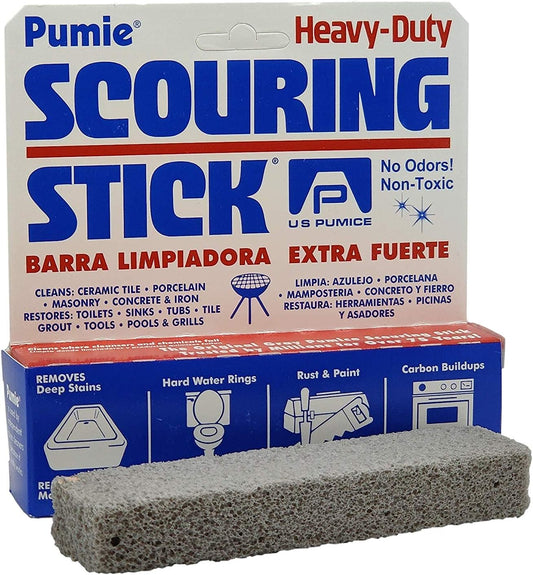 PUMIE Pumice Scouring Stick (1 Pack) - Extra Strong, Heavy Duty Pumice Cleaning Stone for Bathroom, Kitchen, Grill - Scouring Stick for Cleaning Pool, Rust, Stains & Hard Water Rings