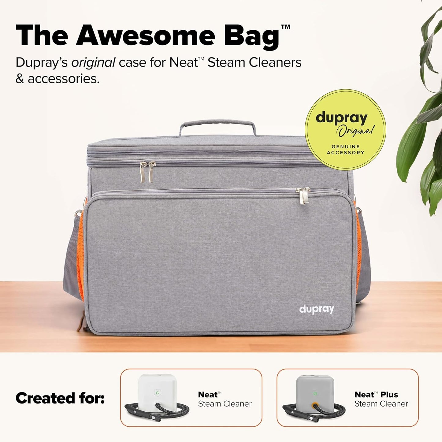 Dupray Neat Steam Cleaner with the Awesome Bag, Multipurpose Steamer for Floors, Grout & Upholstery, Chemical-Free Cleaning, Large Tank, 18-Piece Accessory Kit