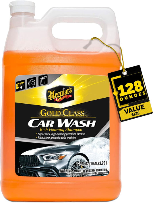 Meguiar's Gold Class Car Wash – Premium Foaming Car Wash Soap, High Gloss Finish, Safe For Clear Coats, Deep Cleans Without Removing Waxes, Car Detailing Supplies For Cars, Trucks & Suvs – 1 Gal