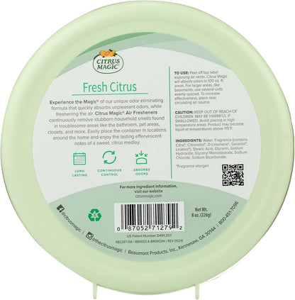Citrus Magic Odor Absorbing Solid Air Freshener, Fresh Citrus, 8-Ounce, Pack of 1