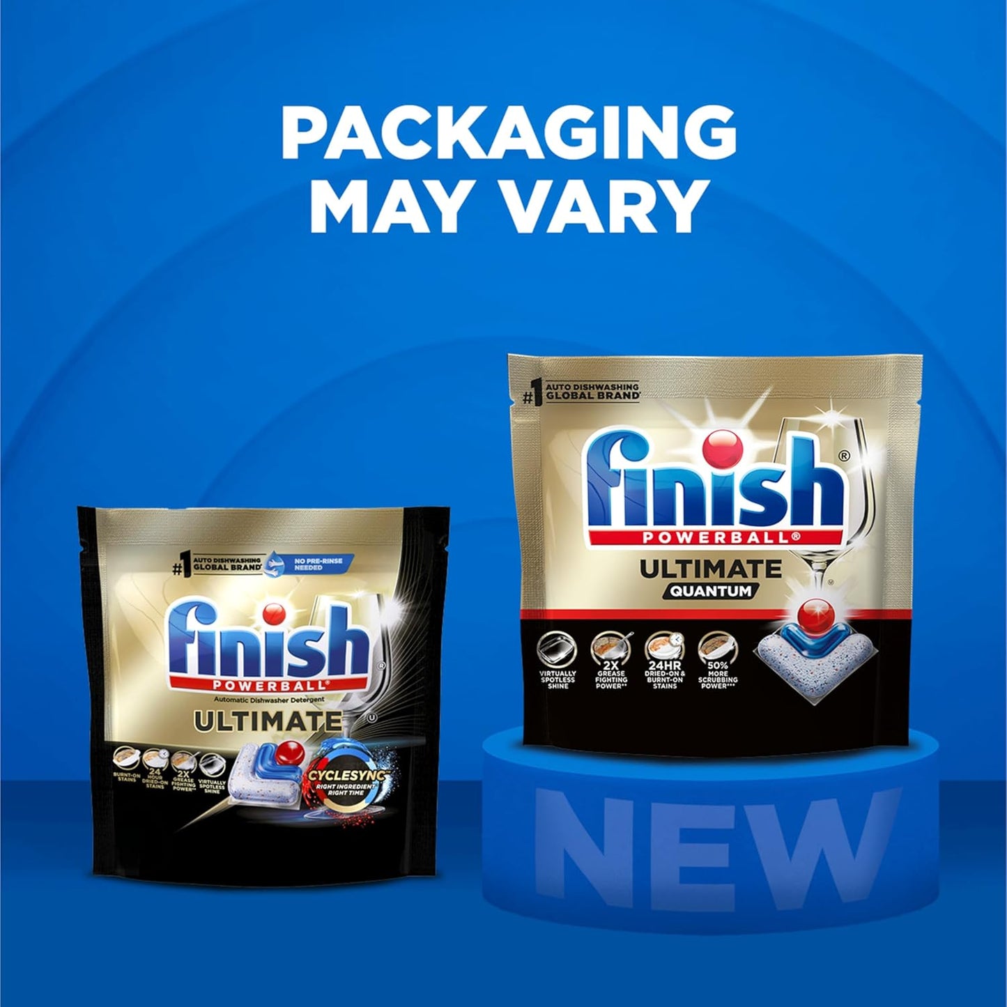 Finish Ultimate Infinity Shine Dishwasher Pods, No Pre-Rinse Dishwasher Detergent Soap Removes Burnt-On Stain, with Protector Shield & CycleSync Technology, Degreasing & Scrubbing Power, 62 Count