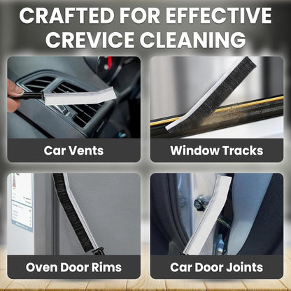 Crevice Cleaning Brush Set – 6Pcs Hard Bristle Cleaning Tools for Grout, Tile Floors, Gaps & Narrow Spaces – Small Grout Scrub Brush for Cleaning Bathroom, Shower, Window Tracks, Kitchen