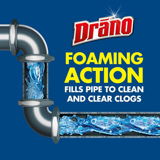 Drano Early Action Foamer Drain Clog Remover and Cleaner for Shower or Sink Drains, Unclogs and Removes Sources of Odor, 17 Fl Oz