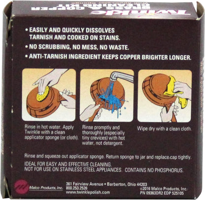 Twinkle Brass & Copper Cleaning Kit, Easy Effective Cream Formula, 4.38-Ounce (Pack of 2)