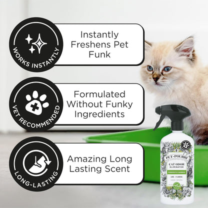 Pet-Pourri Pawsitively Fresh Pet Odor Deodorizer Spray, 16 Fl Oz, Up to 800 Uses, Air + Fabric Odor Remover with Essential Oils & Plant Based Ingredients, Vet Recommended, Pineapple, Jasmine & Pear