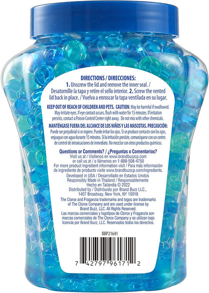 Clorox Fraganzia Crystal Beads Air Freshener, Long Lasting Room Deodorizer and Odor Eliminator Gel Beads to Freshen Home, Car, or Office, Lavender with Eucalyptus Scent, 12 Fl Oz