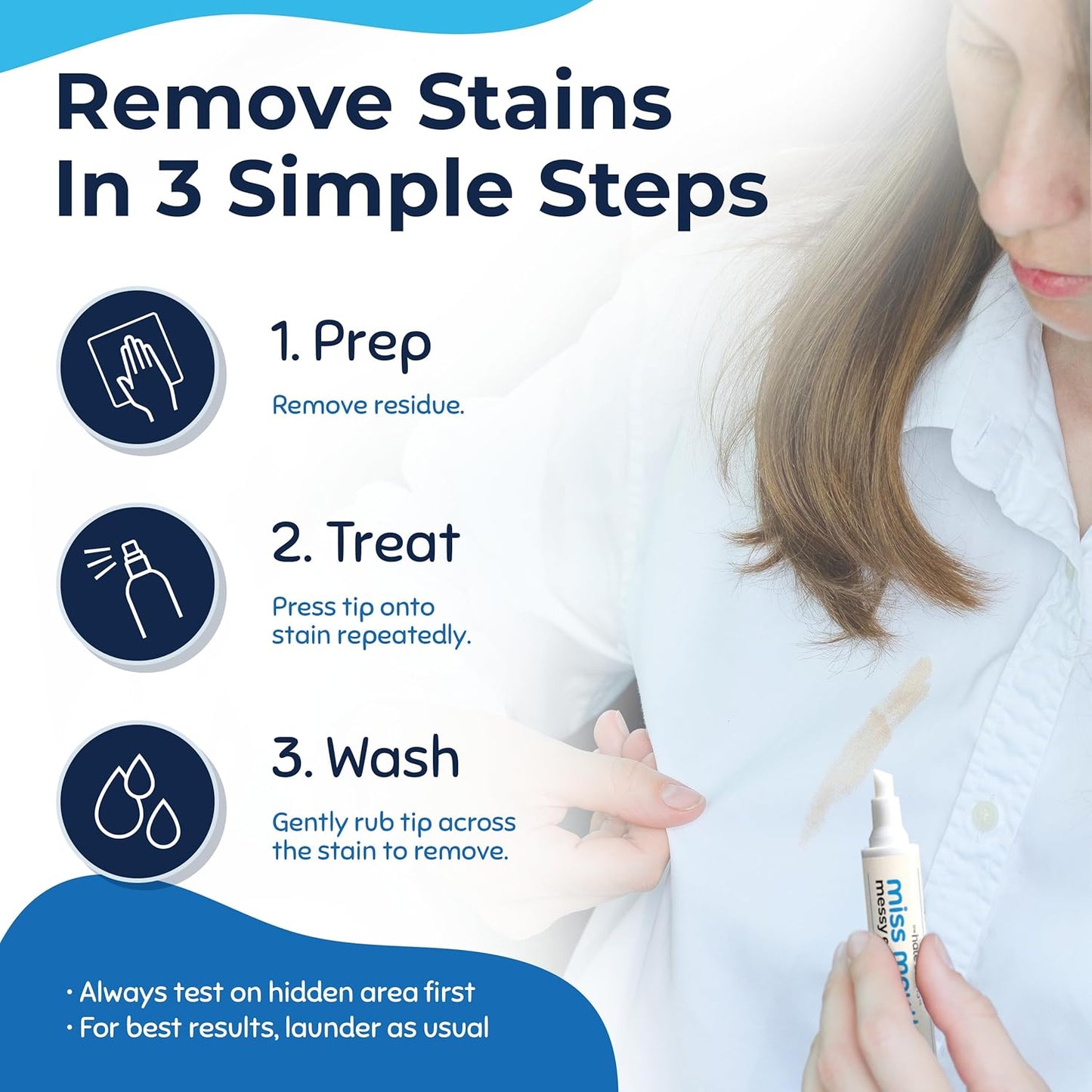 Miss Mouth's Messy Eater Stain Treater Spray - 4oz 2 Pack Stain Remover - Newborn & Baby Essentials - No Dry Cleaning Food, Grease, Coffee Off Laundry, Underwear, Fabric