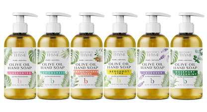 Brittanie’s Pure Castile Liquid Hand Soap Refill, Bergamot | Lavender | Lemongrass, 12 Ounce Pack of 3 | Dish Soap, Hair & Body, Home, Gentle & Pure, Natural Luxurious Oils, Vegan & Gluten Free