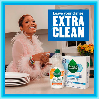 Seventh Generation Power Plus Dishwasher Detergent Packs Fresh Citrus scent Pack of 2 for sparkling dishes Dishwasher tabs 40 count