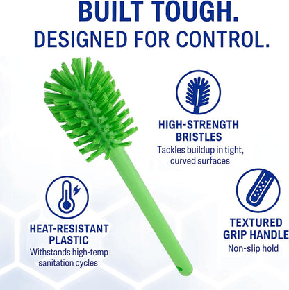 SPARTA Large Water Bottle Brush Ideal for Wide-Mouth Jars, Bottles and Tumblers, Dishwashing Tool with Handle for Home and Commercial Kitchens, Plastic, 12 Inches, White