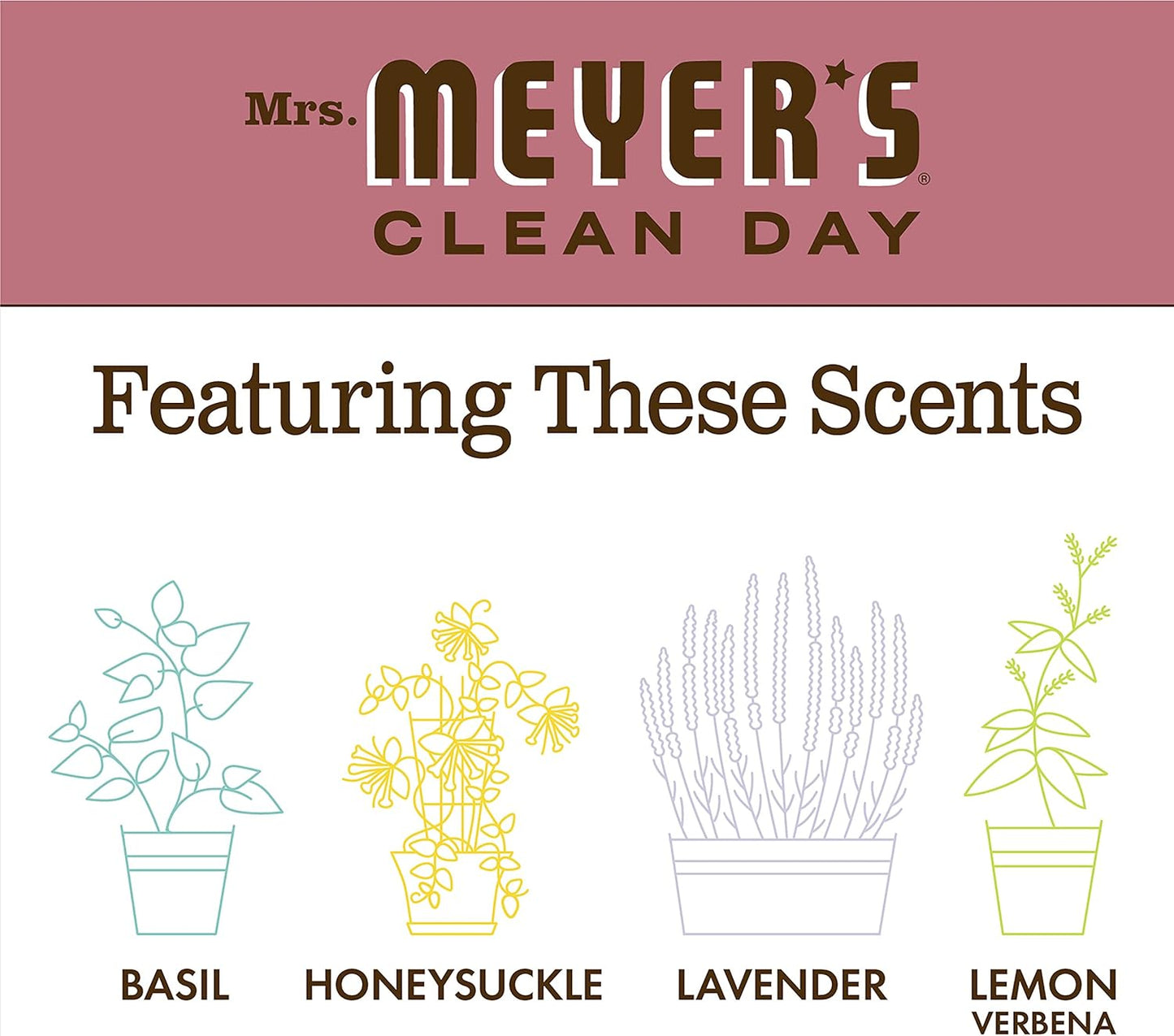 MRS. MEYER'S CLEAN DAY Liquid Dish Soap, Honeysuckle Scent, 16 Fl Oz Bottle