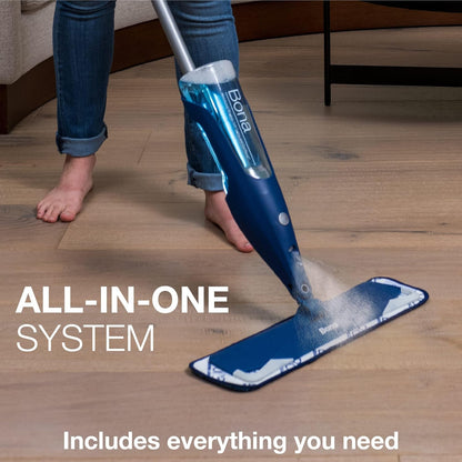 Bona Hardwood Floor Premium Spray Mop - Includes Wood Floor Cleaning Concentrate and Machine Washable Microfiber Cleaning Pad - Dual Zone Cleaning Design for Faster Cleanup