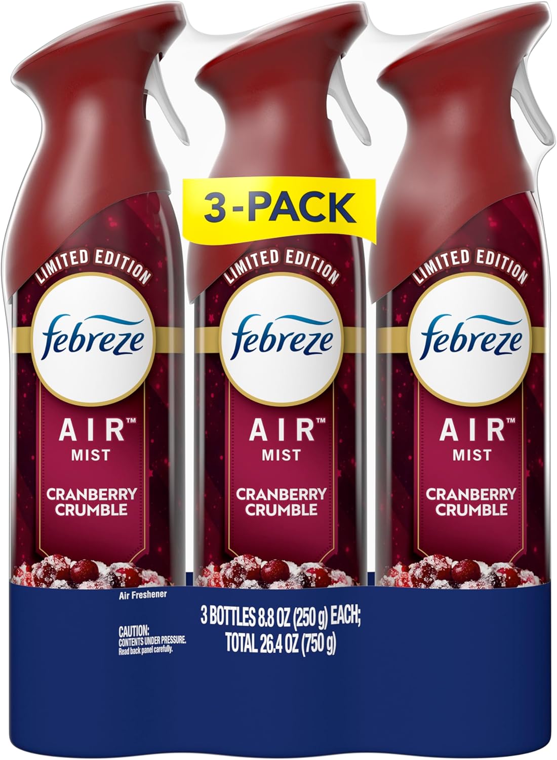 Febreze Air Freshener Spray, Odor-Fighting Room Spray, Crisp Fall Breeze, Cuddle Weather, Baked Cinnamon Apple, 8.8oz, 3 Count