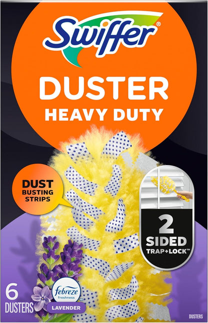 Swiffer Dusters Heavy Duty, Multi-Surface Duster Refills for Cleaning, Lavender, 6 Count