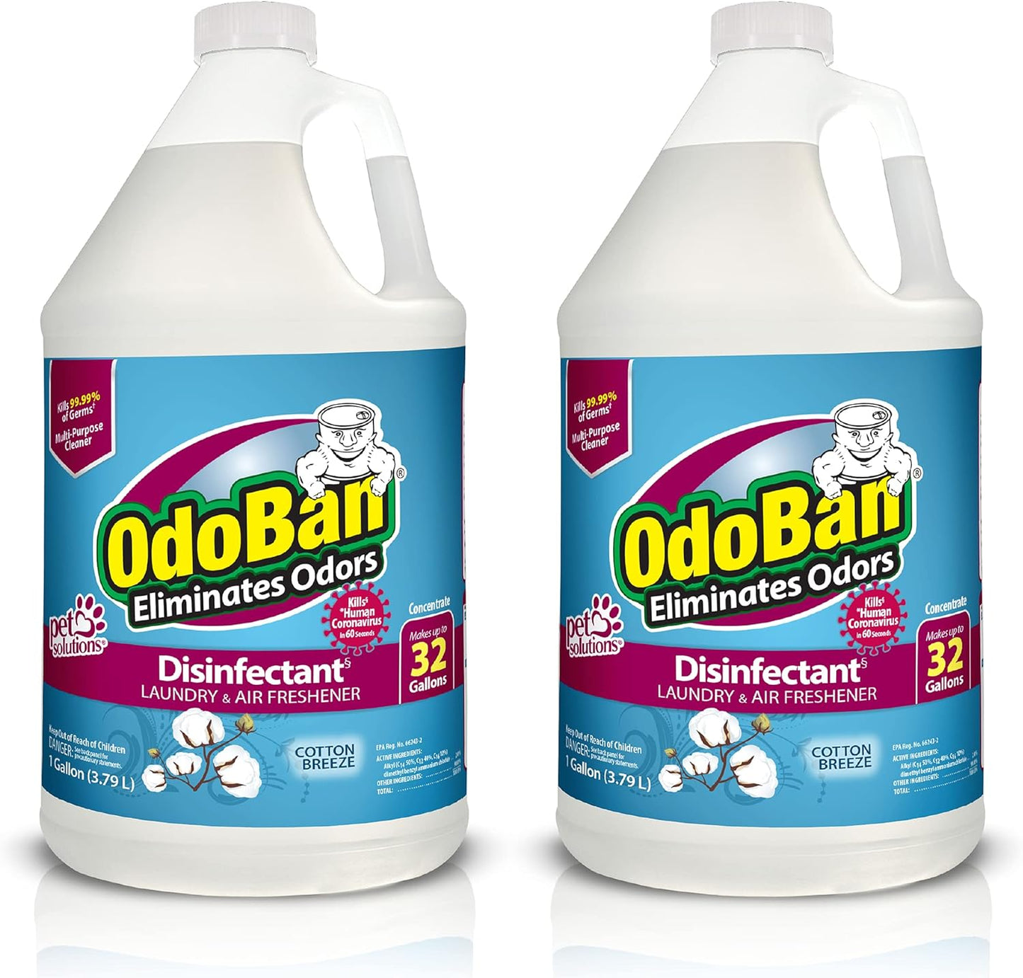 OdoBan Ready-to-Use Disinfectant and Odor Eliminator, Set of 3, 4 Ounce Travel Spray, 32 Ounce Spray, 1 Gallon Concentrate, Original Eucalyptus Scent