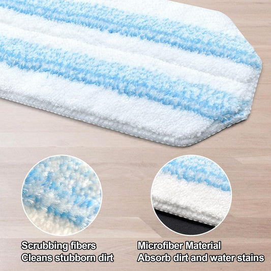 Mop Pads Replacements Compatible with O Cedar H2prO Flat Mop System Microfiber Mop Replacement Heads for O-Cedar/Vileda H2prO Flat Floor Mop, Washable & Reusable Pad Refills for Deep Cleaning, 4 Pack
