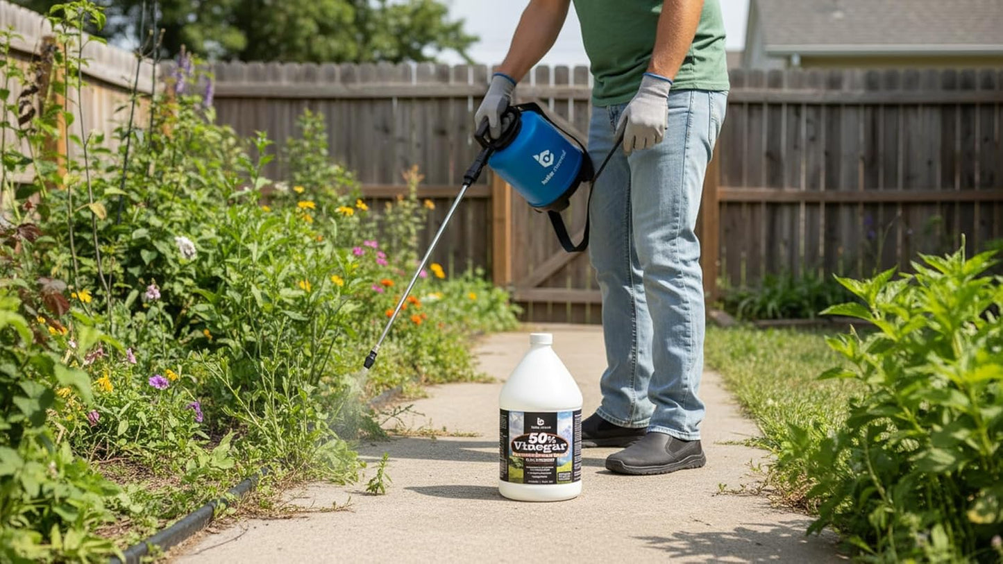 Belle Chemical 50% Pure Concentrated Vinegar – 12.5x Stronger – Indoor and Outdoor Cleaner (1 Gallon)