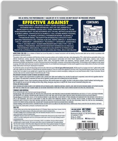 PERFORMACIDE No-Rinse Disinfectant / Deodorizer for Pet Surfaces | Kills Parvovirus, Ringworm, Feline Calicivirus, Avian Influenza (Bird Flu) Eco Friendly, Naturally Dissipates, Refillable, 32 OZ Kit