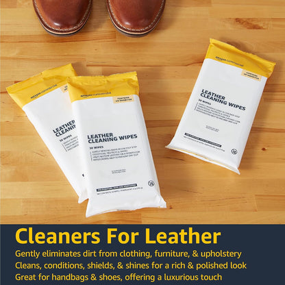 AmazonCommercial Leather Cleaning Wipes, 120 Count, 30 Count (Pack of 4)