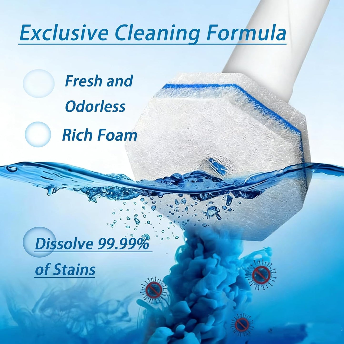20 Count Toilet Wand Refills Fits Clorox Wand, 3X Cleaning Exclusive Upgrade Formula Disposable Toilet Bowl Wand Refills, No Falling Apart, Fits Most Brand Toilet Brushes Cleaning Systeam