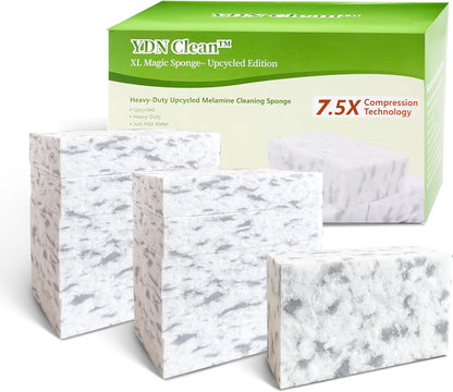 Magic Sponge Erasers Regenerative Material, 7.5X High-Density Melamine Foam Cleaning Pads, Heavy Grease Stains Cleaning Foam Sponge in Bulk for Kitchen, Bathroom, Walls, Shoes & Car (10)