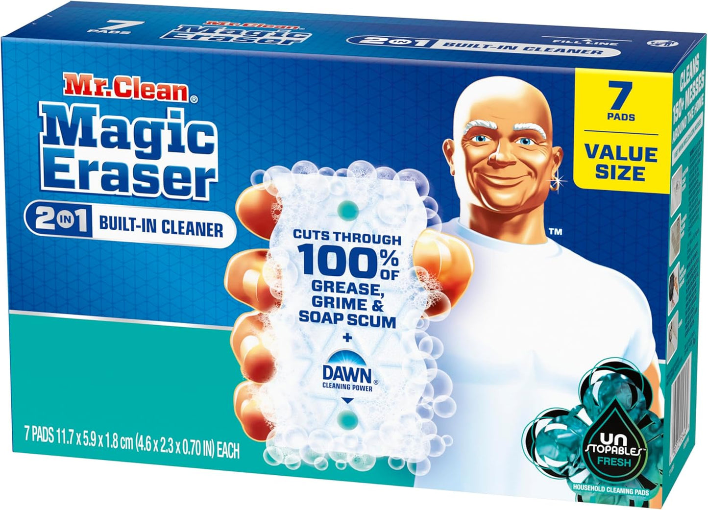 Mr. Clean Magic Eraser Foaming Sponge, All Purpose Cleaner, Dawn Cleaning Power, Wall, Sneaker, Oven Cleaner, Kitchen, Bathroom, Shower Cleaning Supplies, Scrubber, Ultra Foamy, 5ct