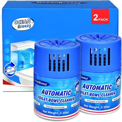 Automatic Toilet Bowl Cleaners Bottles, 3 Pack Long-Lasting Blue Toilet Cleaner Tablets, Septic Safe Toilet Tank Cleaner for Stain Prevention & Odor removal, Up to 3 Months each bottle