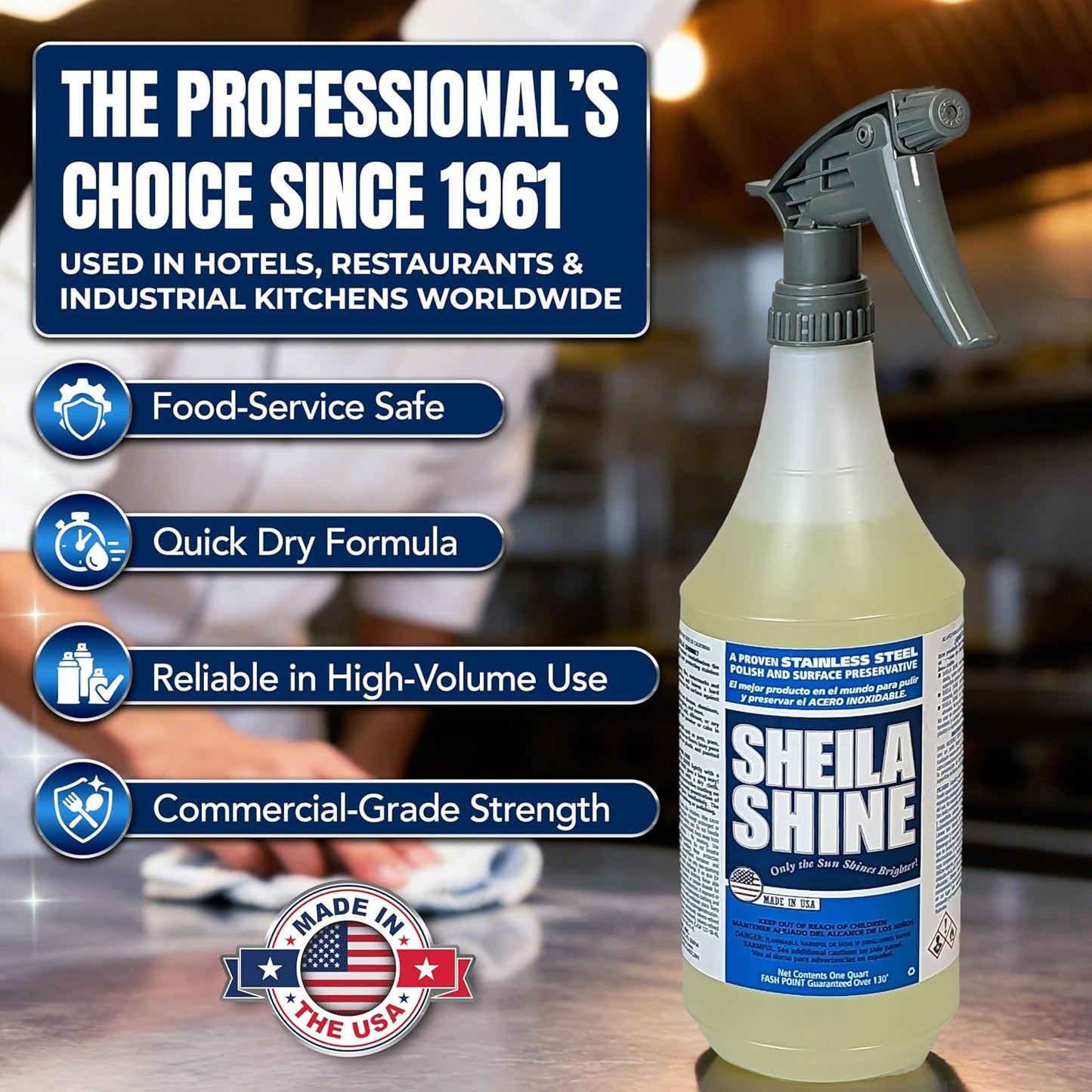 Sheila Shine 12 x 10oz Stainless Steel Cleaner and Polish With Cloth - Cleans, Polishes & Protects Kitchen Appliances, Refrigerators, Sinks, Ovens & Grills - Stainless Steel Fridge Cleaner